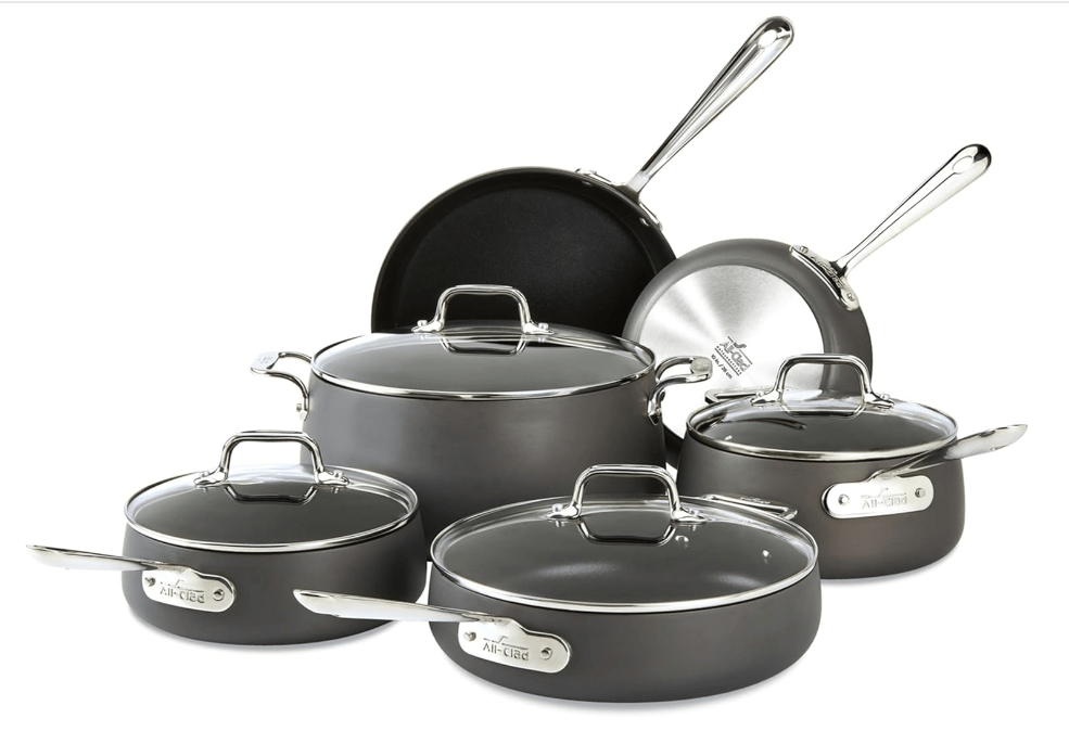 All Clad HA1 Hard Anodized Nonstick Cookware Set 10 Piece