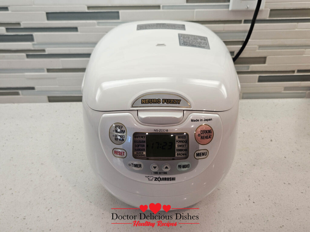 Zojirushi Neuro Fuzzy Rice Cooker, perfect for preparing rice to pair with Chinese Beef and Broccoli.