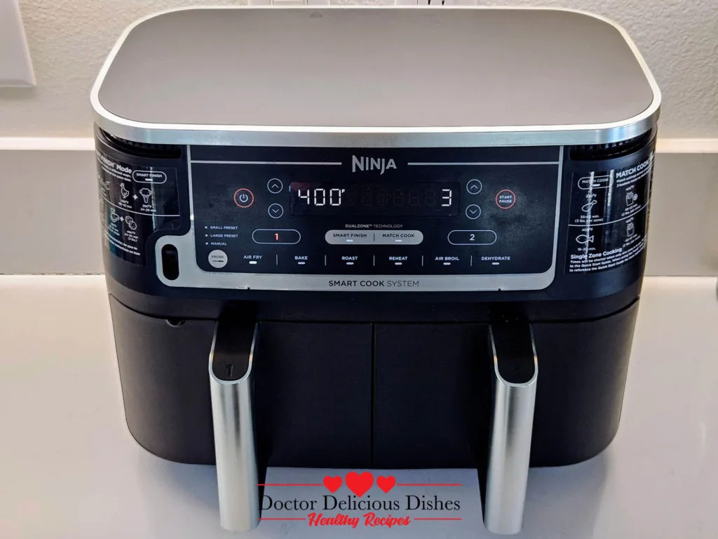 Ninja DZ550 Dual Basket Air Fryer preheating for Japanese-style Air Fryer Edamame